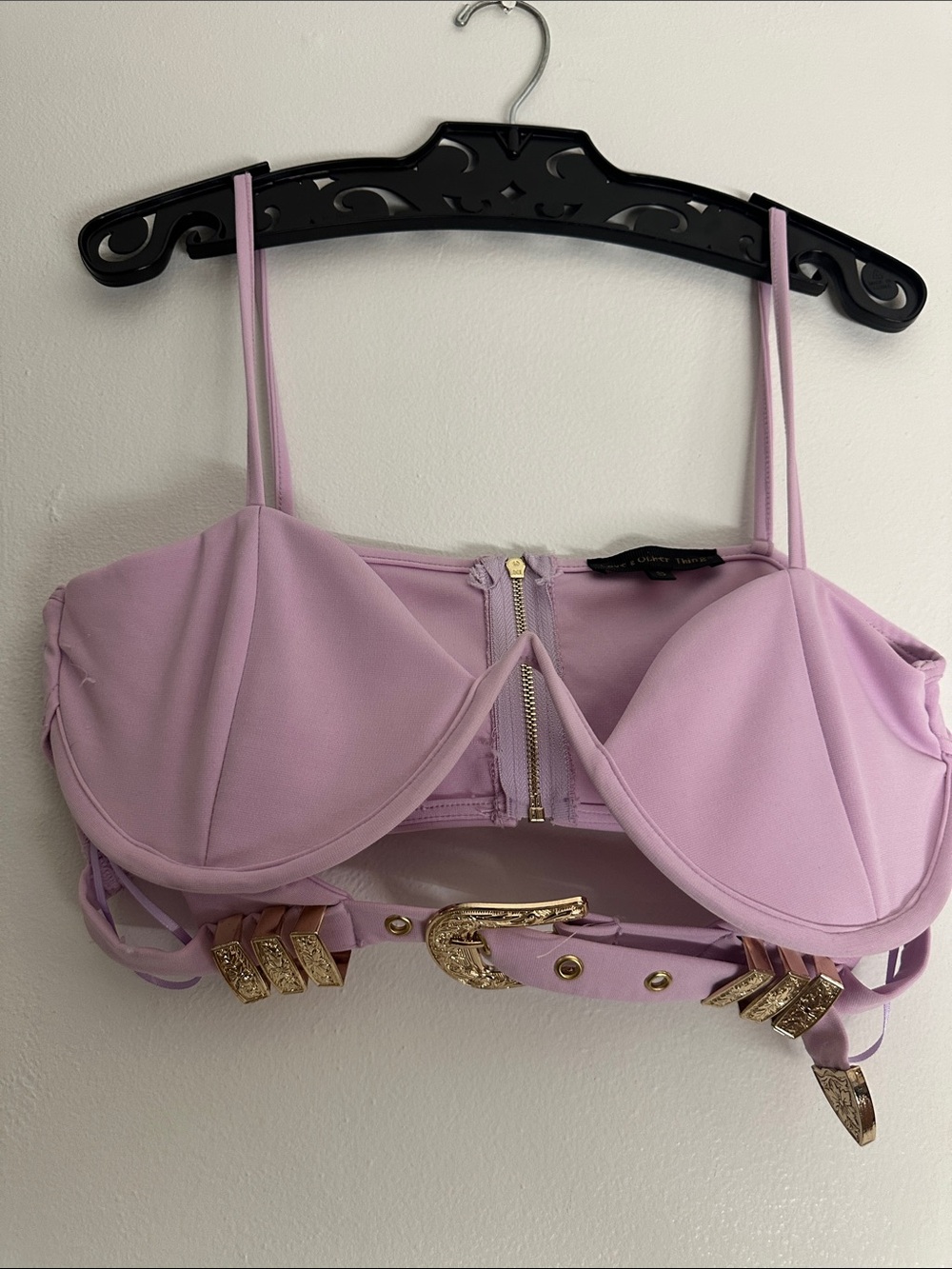 Lilac Underwire Bralette with Gold Buckle Belt